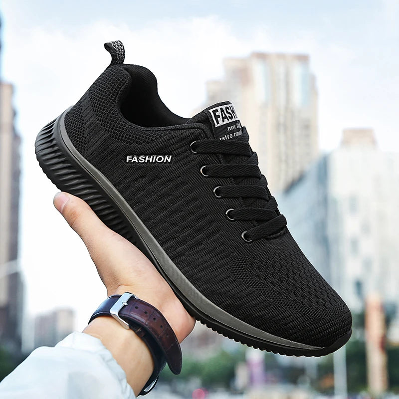 YRZL Men's Breathable Knit Sneakers – Casual Sports Running & Walking Shoes