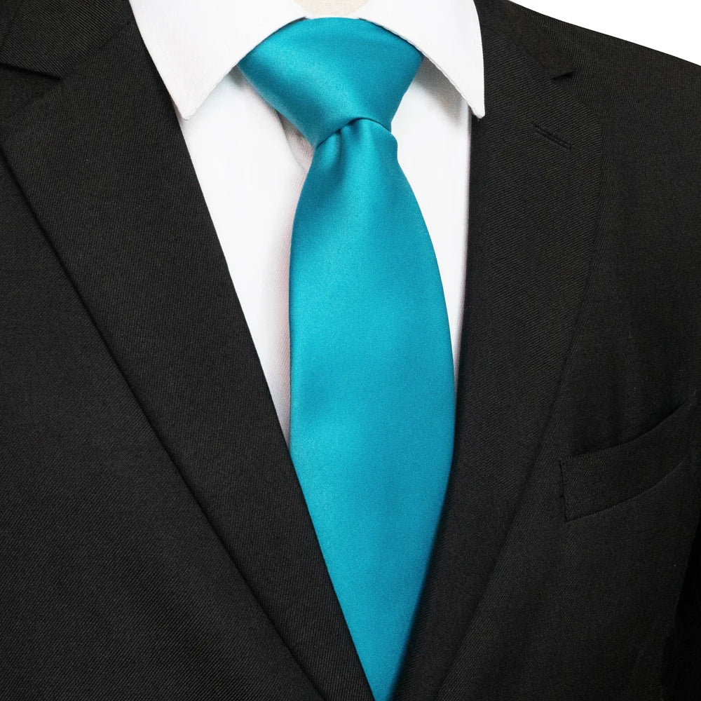 KAMBERFT Men's Classic 8cm Solid Color Satin Necktie Business Wedding Party Tie Gift