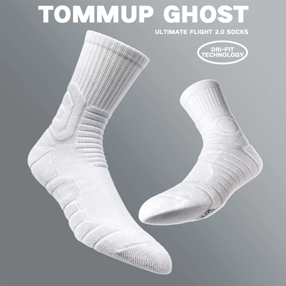 Men’s Basketball Sports Socks Mid-Length Thick Cushion Running Socks