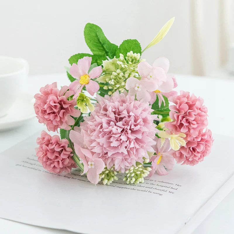 Artificial Silk Chrysanthemum Bouquet – Wedding, Home, Festival & DIY Wall Decorations