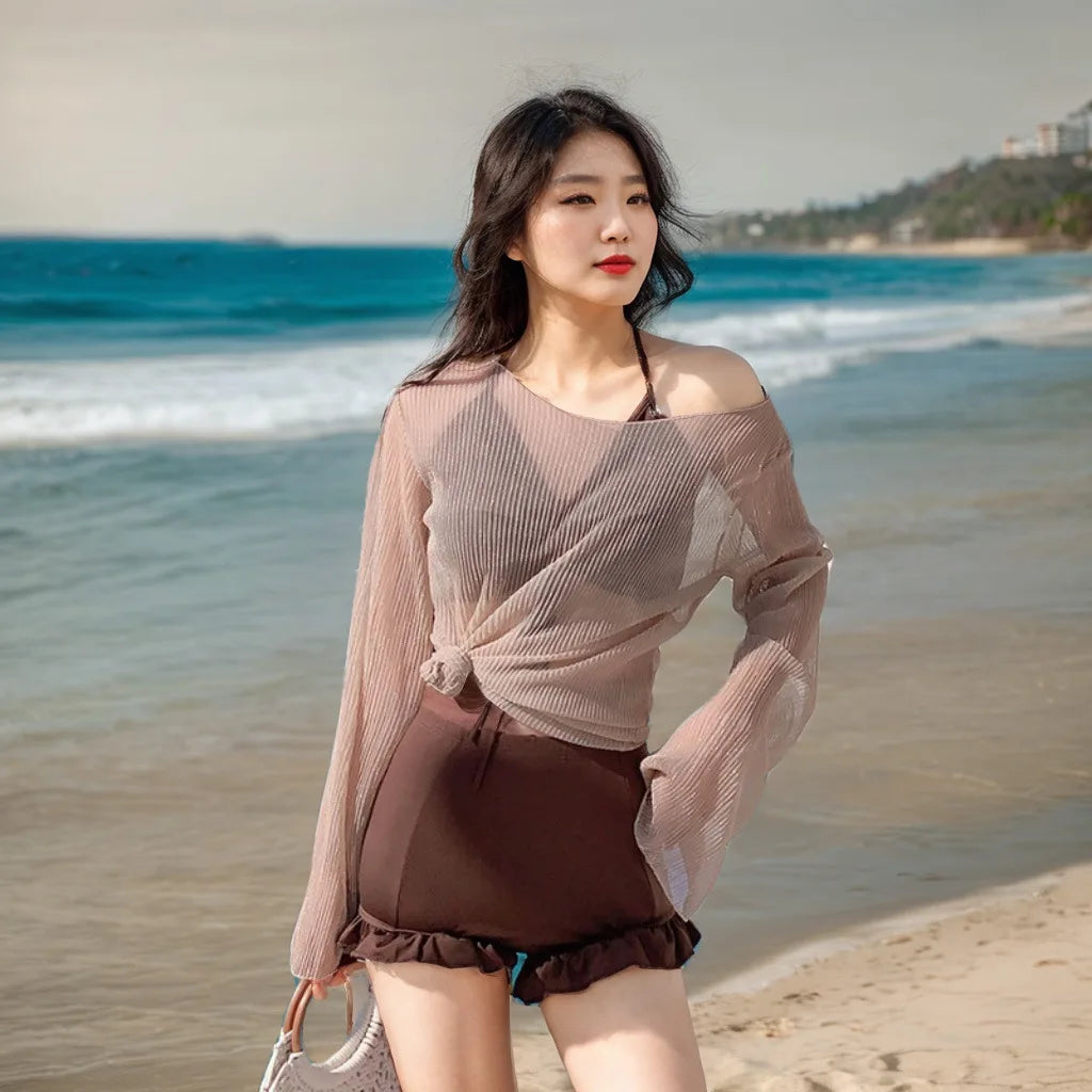 Women’s Solid Color Slimming One-Piece Swimsuit