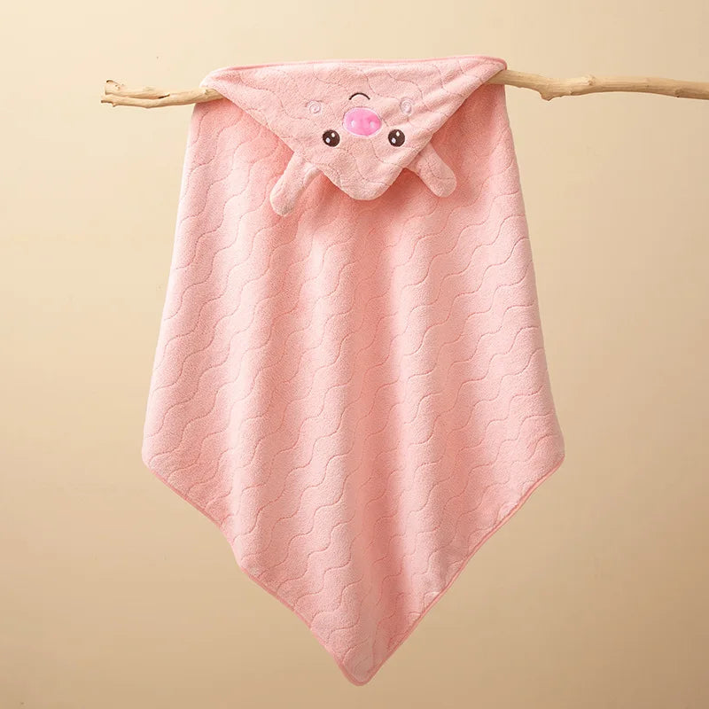 Toddler Hooded Coral Fleece Bath Towel