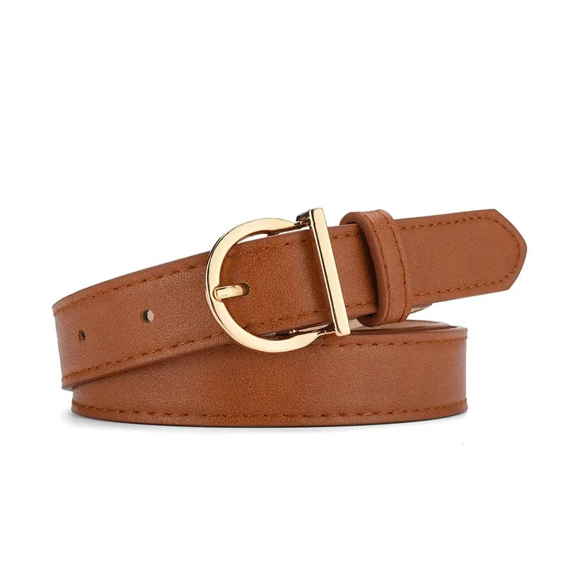 Women’s PU Leather Belt – Fashion Pin Buckle, Soft Luxury Jeans Belt