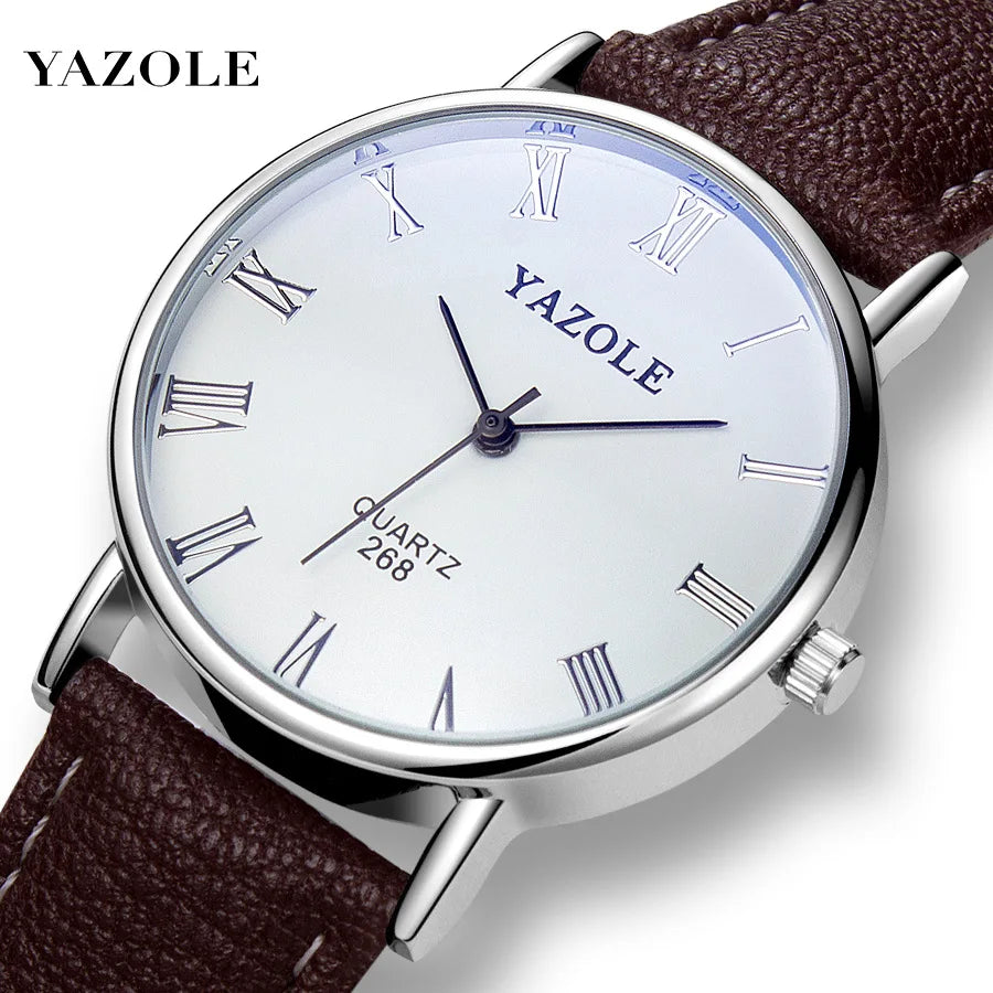 Men’s Quartz Watch Top Brand Fashion Casual Leather Strap Business Wristwatch Reloj Hombre Kol Saati