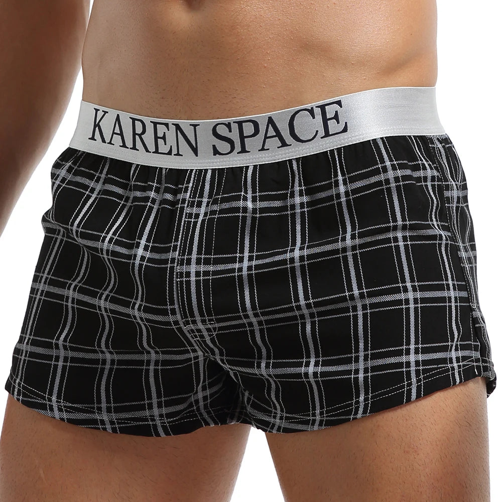 Men’s Plaid Boxer Shorts – Cotton Modal, Breathable & Comfortable Sleepwear