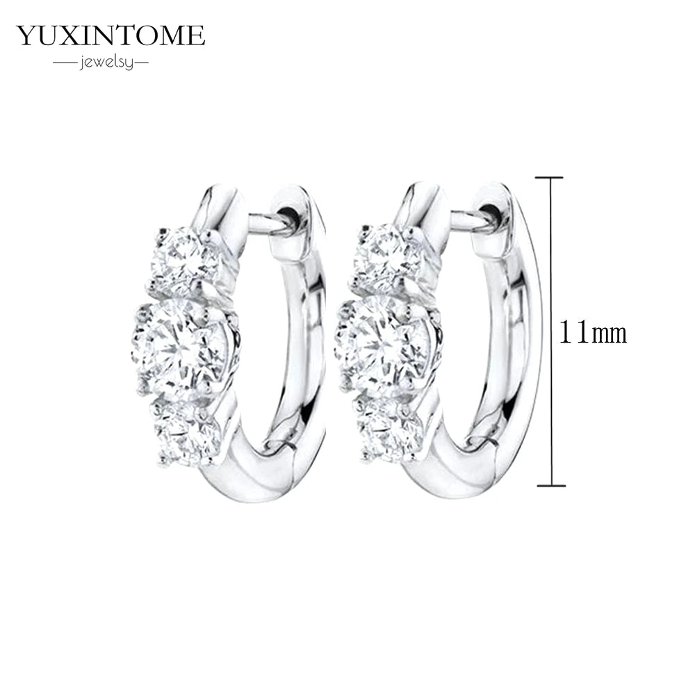 925 Sterling Silver White Zircon Tassel Hoop Earrings — Women’s Luxury Korean Fashion Jewelry 2025