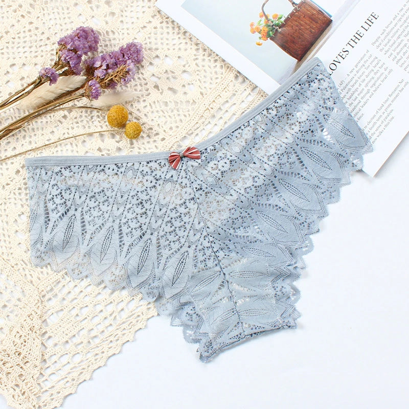 Sexy Women’s Lace Panties – Low-Waist Transparent Breathable Lingerie