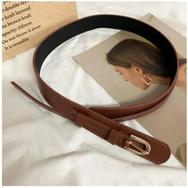 Women's Metal Buckle Corset Belt – Luxury Wrap Waistband for Shirts, Skirts & Coats