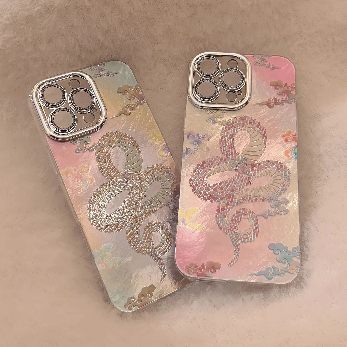 2025 Chinese Auspicious Snake iPhone Case – Shockproof Protective Cover