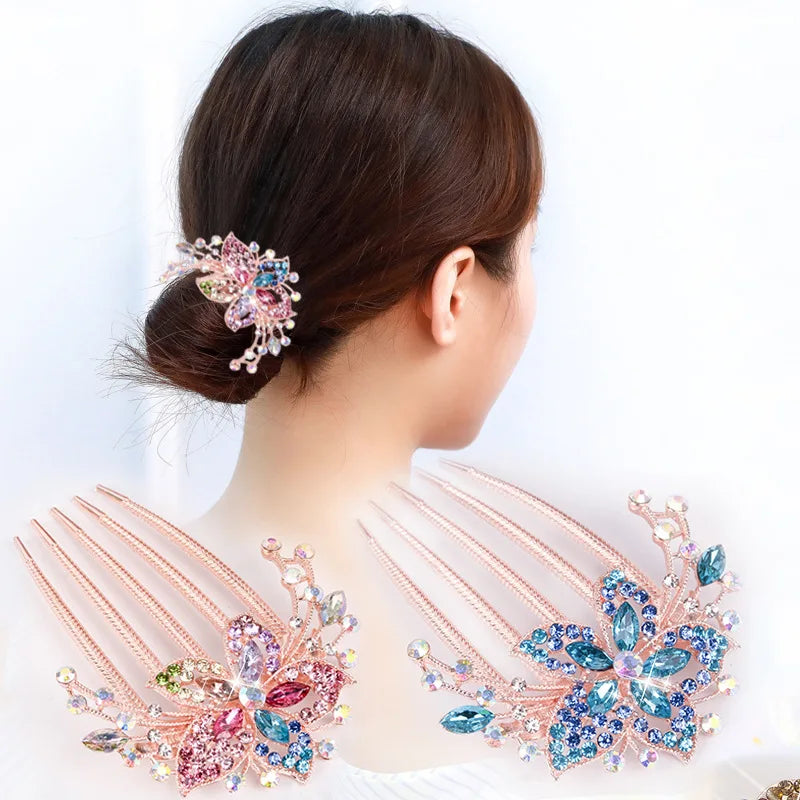 Shop women's bridal rhinestone hair combs, clips, pins, and tiaras for weddings.