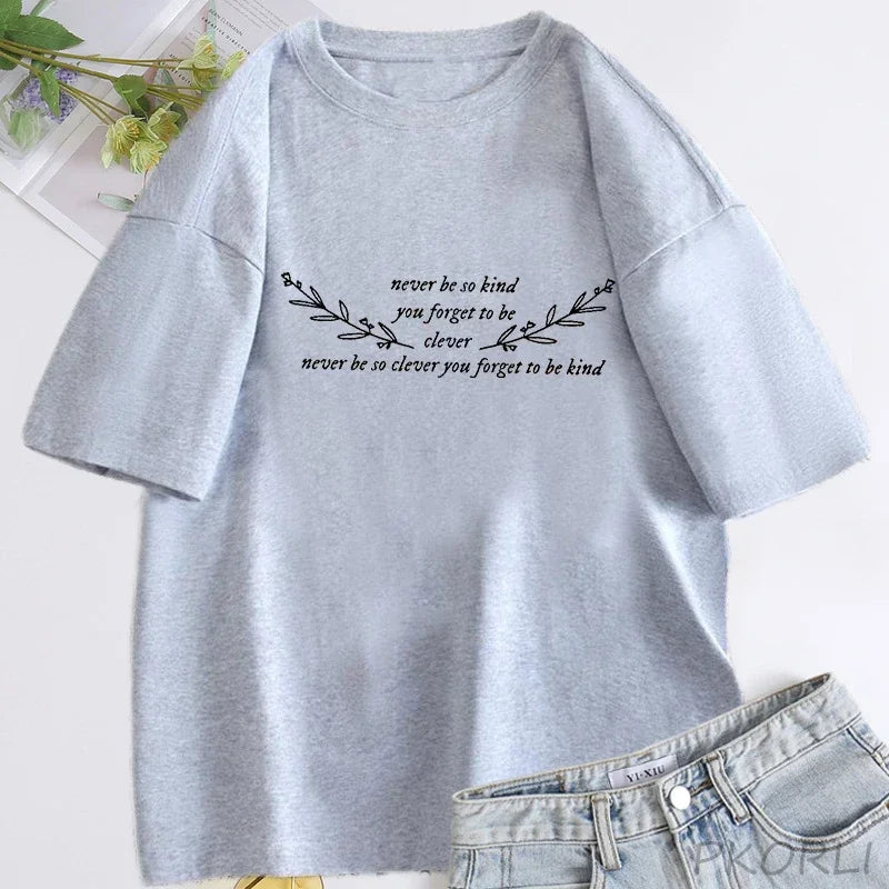 Women’s “Never Be So Clever” Cotton T-Shirt – Short Sleeve Streetwear