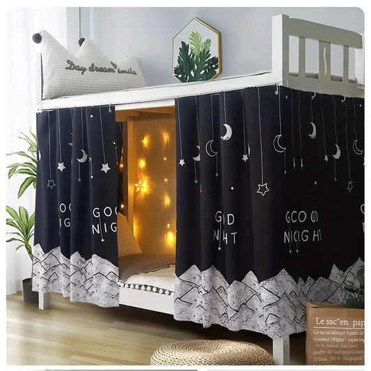 Blackout Privacy Bed Curtain – Dustproof Cover for Bunk & Single Beds