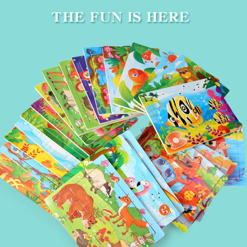 12-Piece Wooden Animal Jigsaw Puzzle – Montessori Educational Toy for Baby or Kids