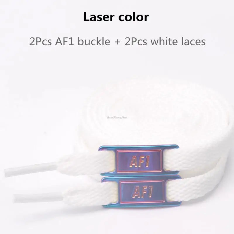 Original AF1 Shoelace Set – White Flat Laces with Shoe Decoration for Air Force 1 Sneakers & Accessories