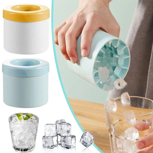 Silicone Round Ice Cube Mold – DIY Ice Maker Bucket for Summer & Barware