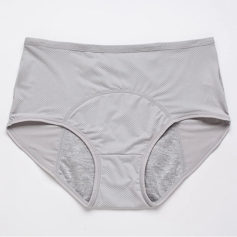 Women’s High-Waist Menstrual Panties – Cotton Leak-Proof Lingerie, Plus Size