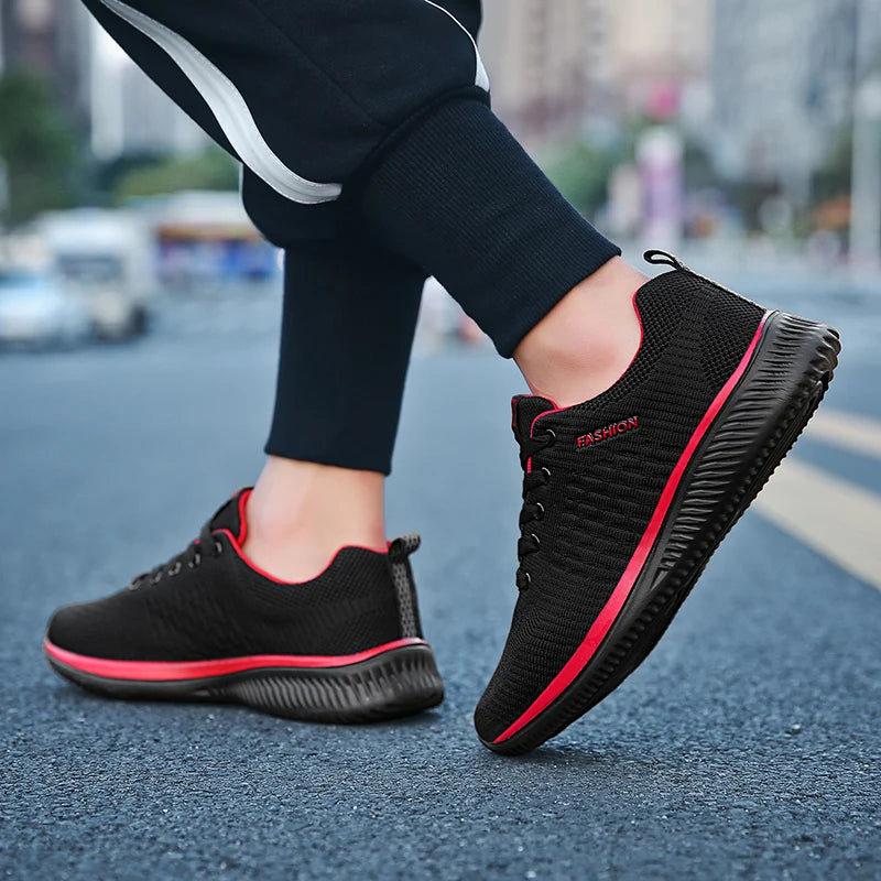 YRZL Men's Breathable Knit Sneakers – Casual Sports Running & Walking Shoes