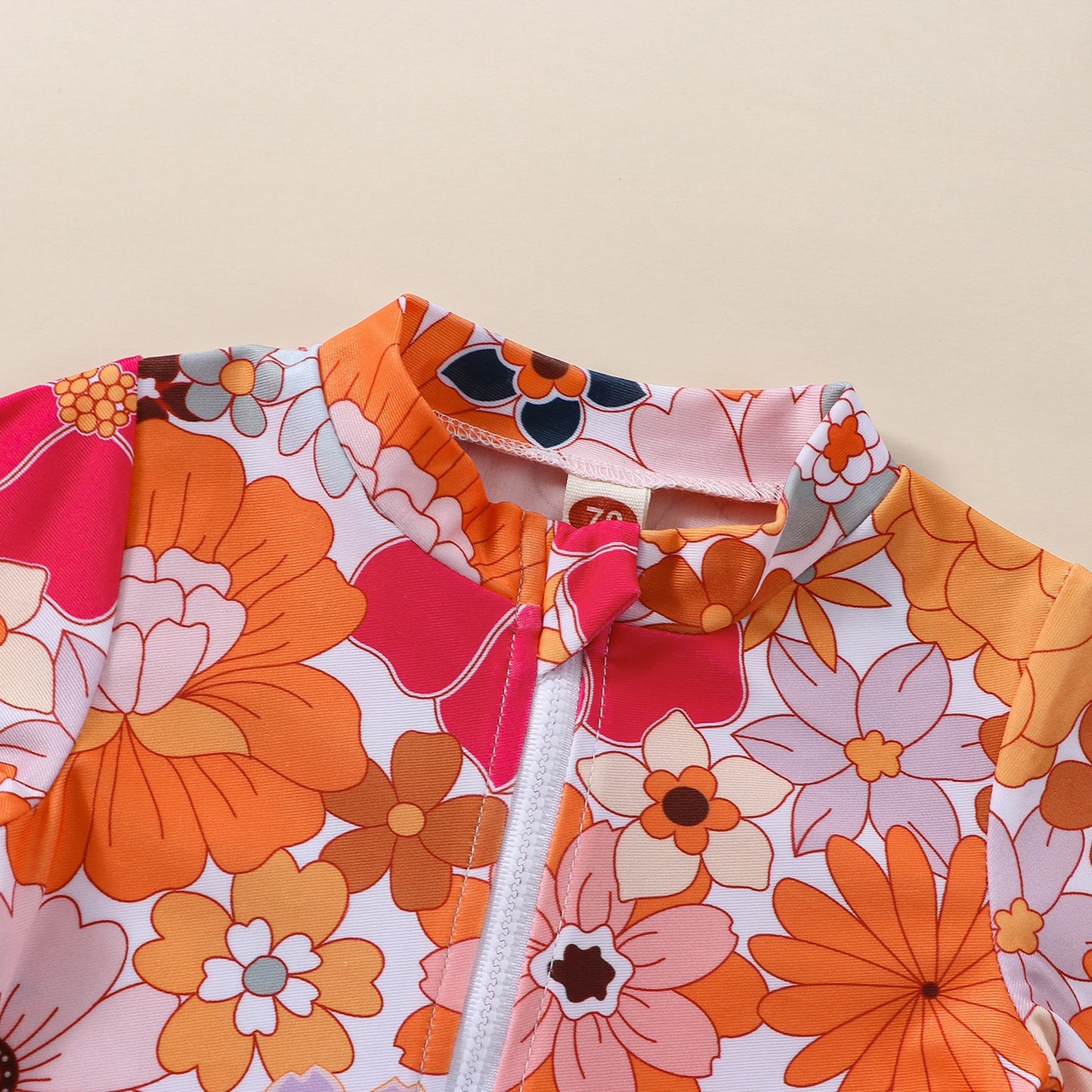 Baby Girl Swimsuit Set — 0–2Y Long Sleeve Floral/Shell Print with Hat, Spring/Summer