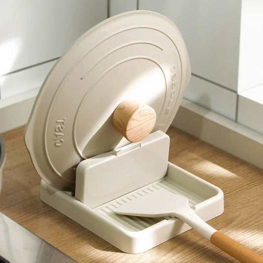 Kitchen Pot Lid & Utensil Holder – Rack for Cutting Boards, Spoons & Lids