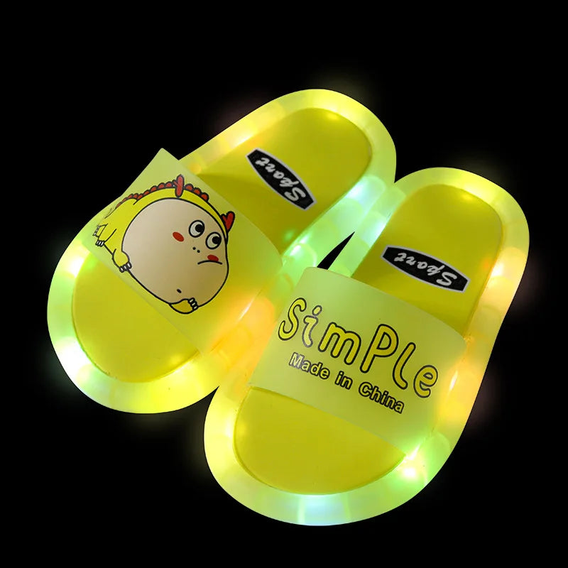 Kids' Cartoon Animal Light-Up Slippers – Cute Bathroom Shoes for Toddlers & Gifts