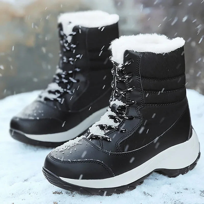 Women's Platform Snow Boots – Non-slip, Fur-Lined, Waterproof, Warm Ankle & Thigh-High Styles