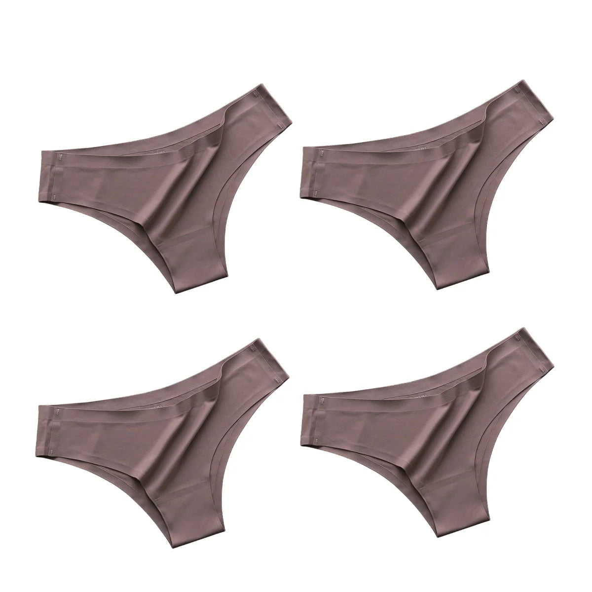 4PCS Seamless Ice Silk Panties – Women’s Low Waist