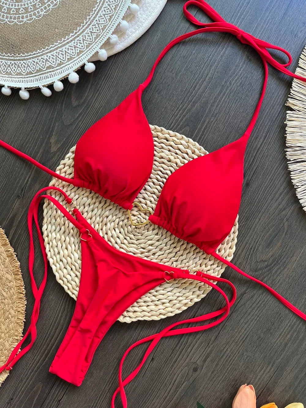 Women's Sexy Halter Triangle Bikini Set – Brazilian Two-Piece Swimwear