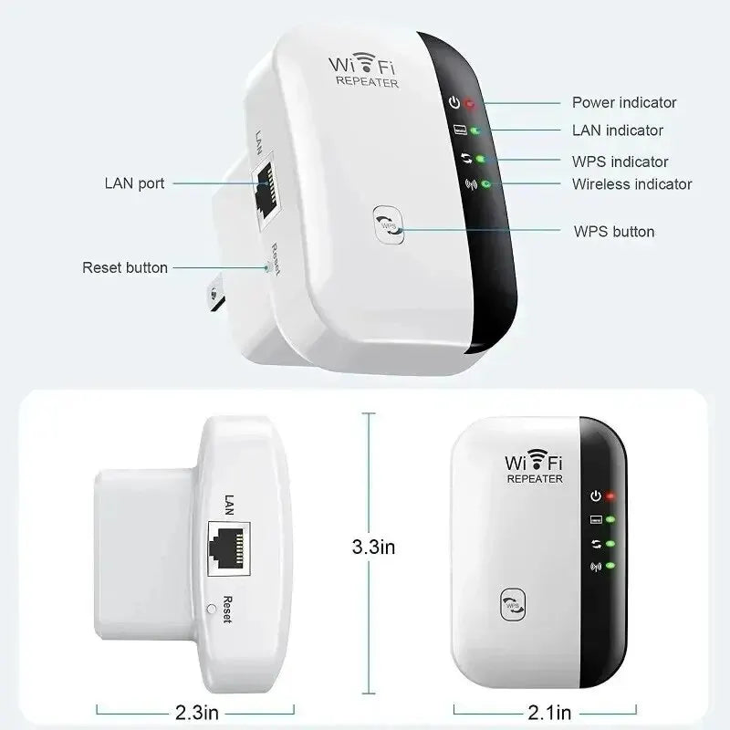 Wireless Wi-Fi Signal Booster – Home Network Repeater & Extender