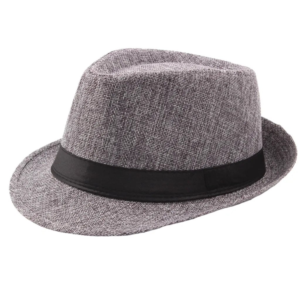 Unisex Summer Panama Hat – Wide Brim Straw Jazz Cap with Black Ribbon