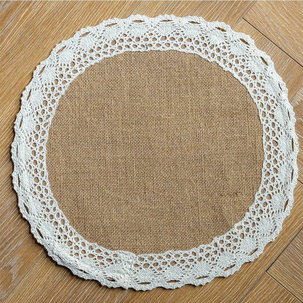 2 PCS Braided Jute Placemats – Heat-Resistant Farmhouse Table Mats