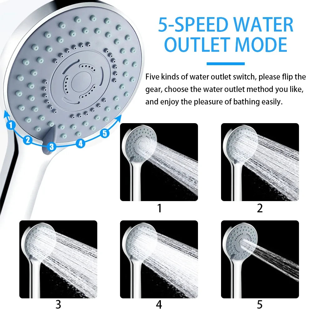 Bathroom Handheld Shower Head – 5-Mode Water-Saving SPA Sprayer
