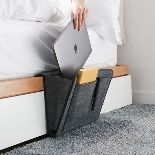Felt Hanging Storage Bag – Bed/Sofa Organizer for CDs, Magazines, Stationery & More