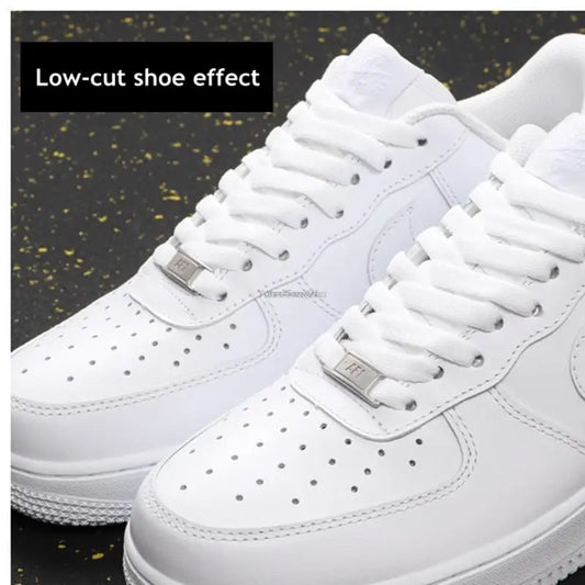 Original AF1 Shoelace Set – White Flat Laces with Shoe Decoration for Air Force 1 Sneakers & Accessories