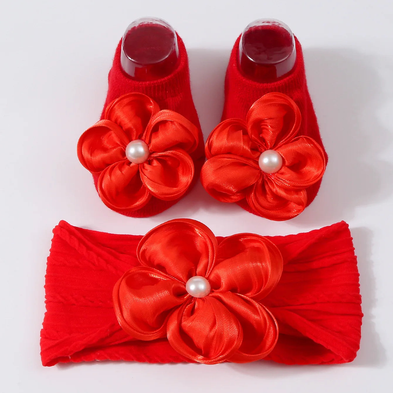 Baby Pearl Headband & Lace Socks Set (0–1Y)