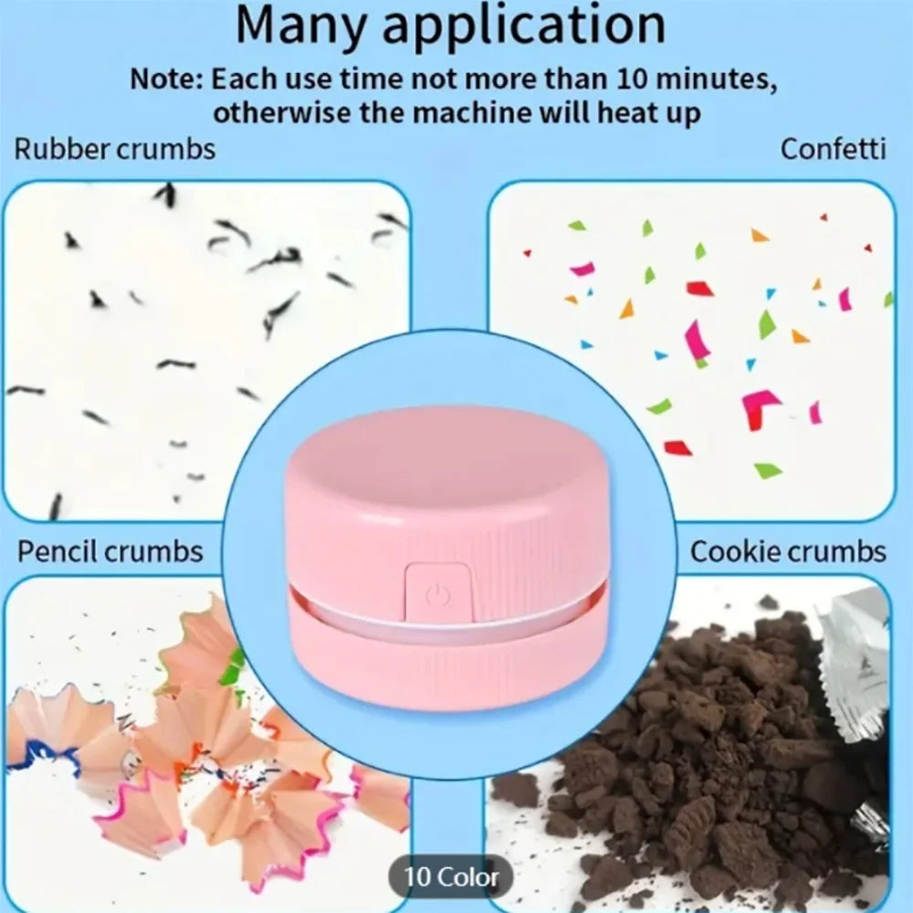 Portable Desktop & Car Vacuum Cleaner – Mini Handheld Table Sweeper