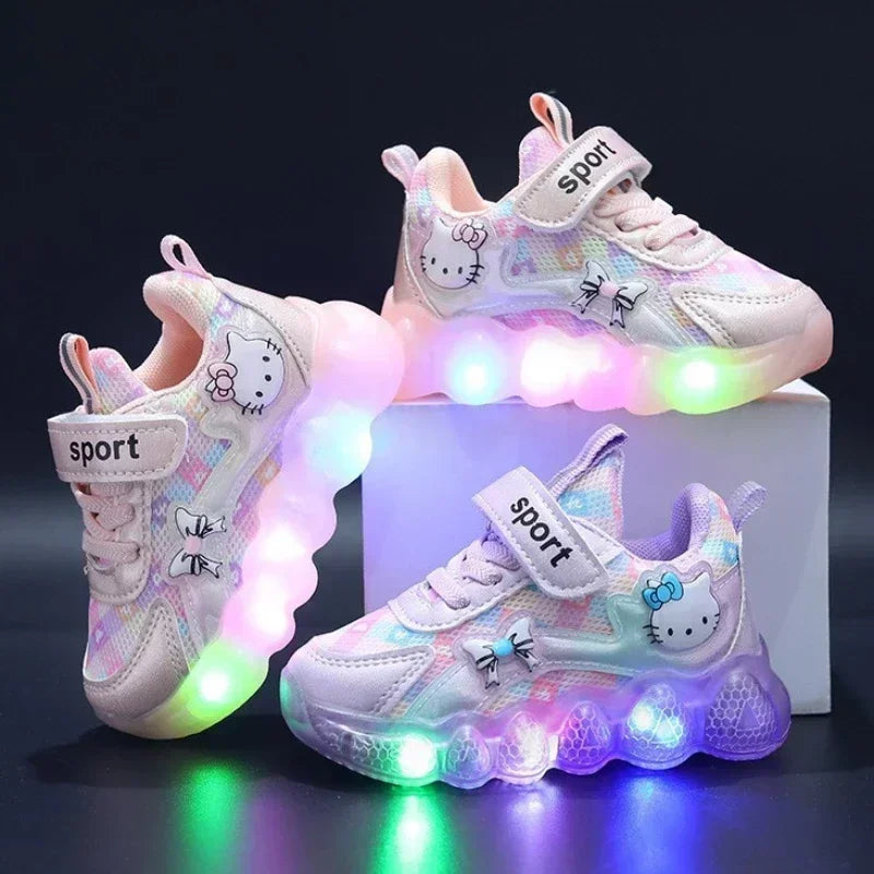 Cute Hello Kitty LED Sneakers – Anti-Slip Toddler & Kids' Shoes