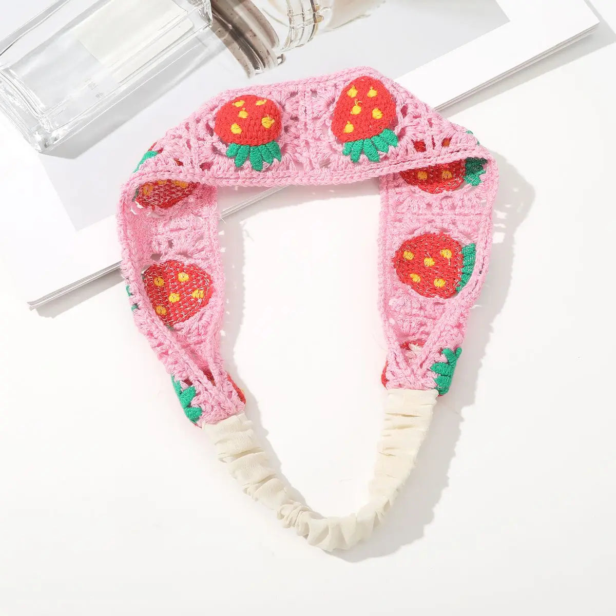 Boho Crochet Turban Headband – Vintage Floral Knit Hair Scarf for Women