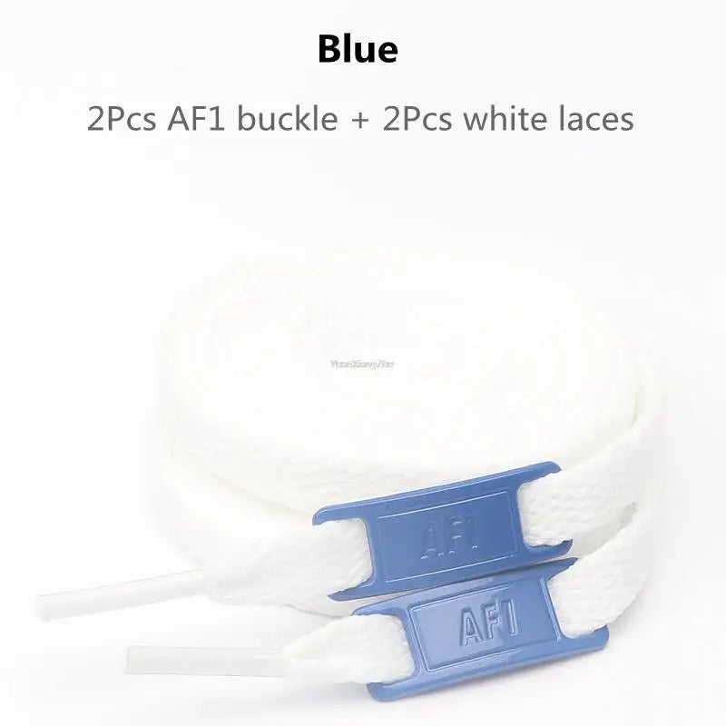 Original AF1 Shoelace Set – White Flat Laces with Shoe Decoration for Air Force 1 Sneakers & Accessories
