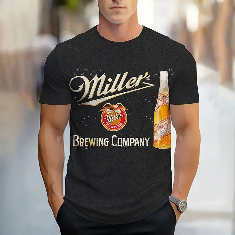Men's Summer Gradient Print T-Shirt – Breathable, Short Sleeve, Casual Style