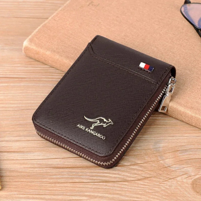 PU Leather Credit Card Holder Wallet – Small RFID Card Purse for Men & Women