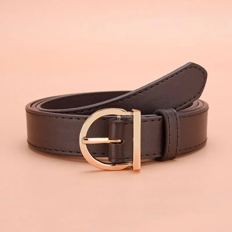 Women’s PU Leather Belt – Fashion Pin Buckle, Soft Luxury Jeans Belt