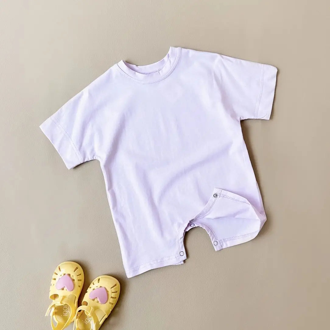 Baby Boy Romper — Summer Newborn Short Sleeve Ribbed Jumpsuit Playsuit
