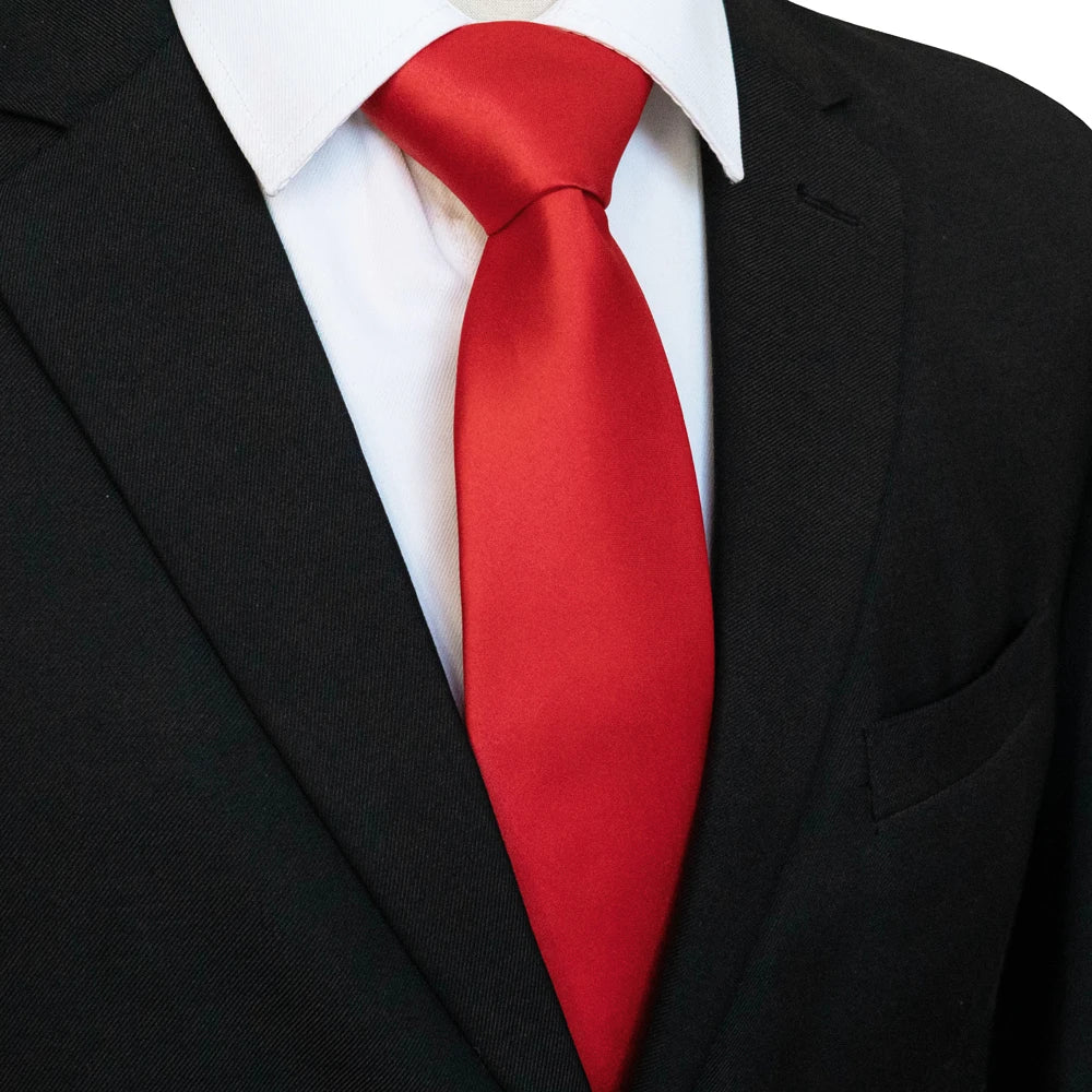 KAMBERFT Men's Classic 8cm Solid Color Satin Necktie Business Wedding Party Tie Gift