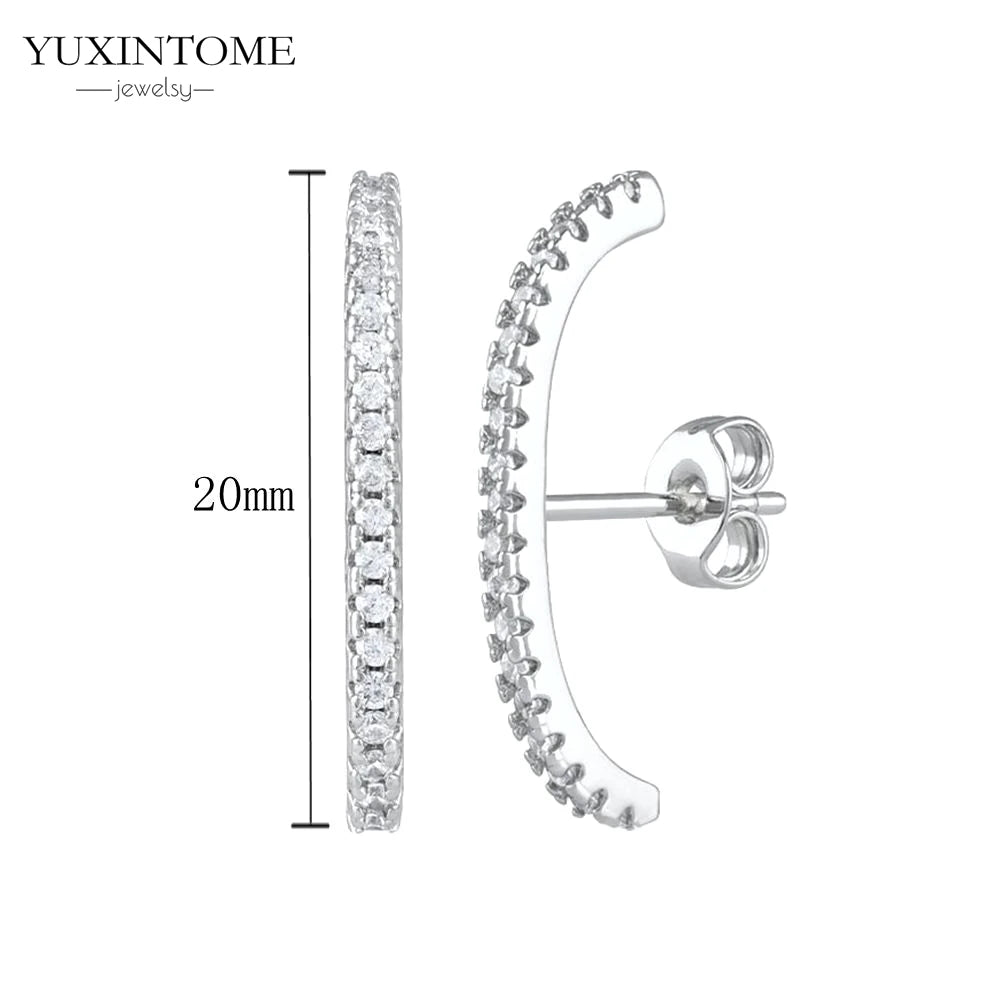 925 Sterling Silver White Zircon Tassel Hoop Earrings — Women’s Luxury Korean Fashion Jewelry 2025
