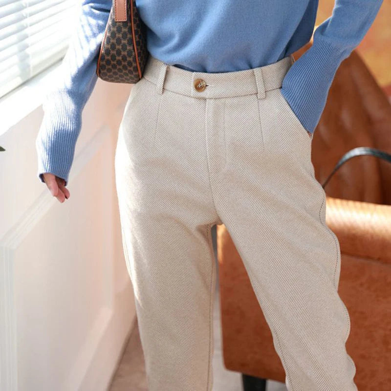 Women’s High Waist Harem Pants – Casual Office Trousers