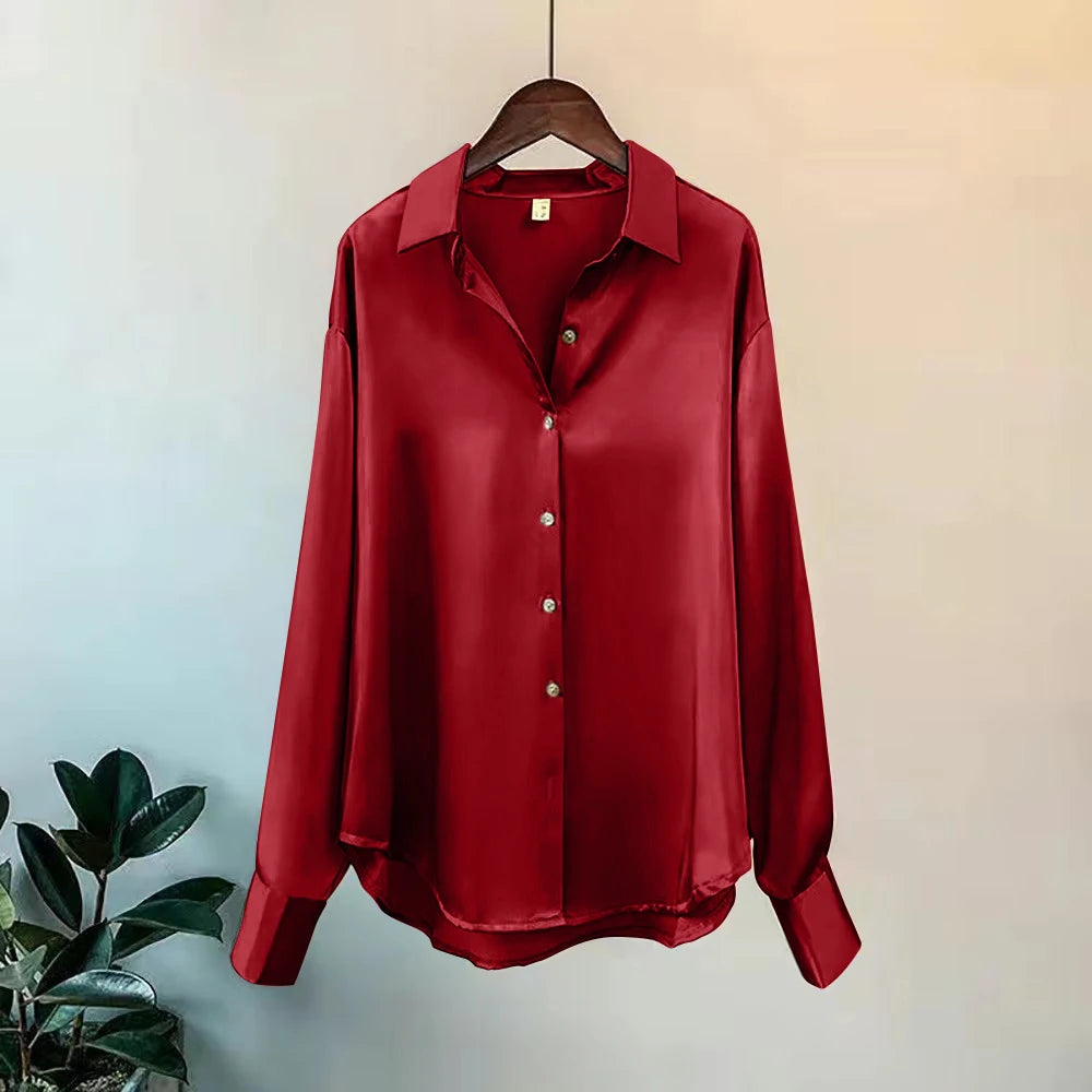 2025 Spring Satin Long Sleeve– Elegant, Sweet & Casual