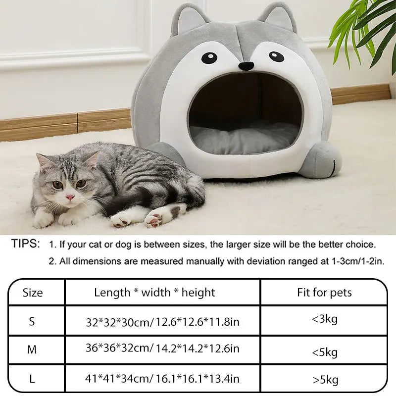 Soft Cat Bed – Cozy House & Cushion for Cats