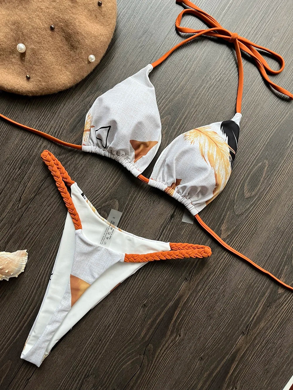 High-Waist Zebra Print Bikini – Brazilian Thong Set
