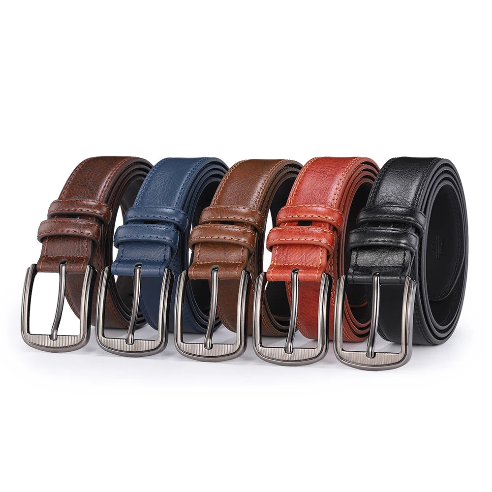 Men's Genuine Leather Pin Buckle Belt – Casual & Business, High-Quality Cowhide