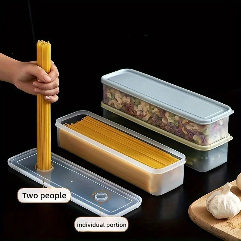 4-Pack Long Plastic Food Storage Containers – Reusable Fridge Organizers